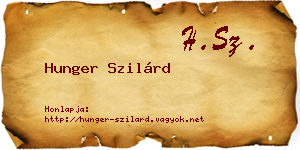 Hunger Szilárd névjegykártya