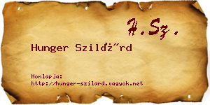 Hunger Szilárd névjegykártya